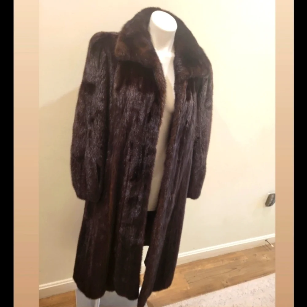 NATURAL Female Mahogany Full Length Mink Coat - Picture 1 of 14